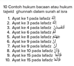 Berikanlah Contoh bacaan Ghunnah! 